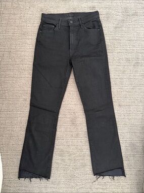 MOTHER Black Cropped Ankle Jeans
